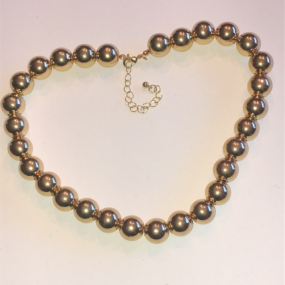 Elegant Gold Tone Chunky Retro Boho Beaded Necklace - Picture 5 of 5